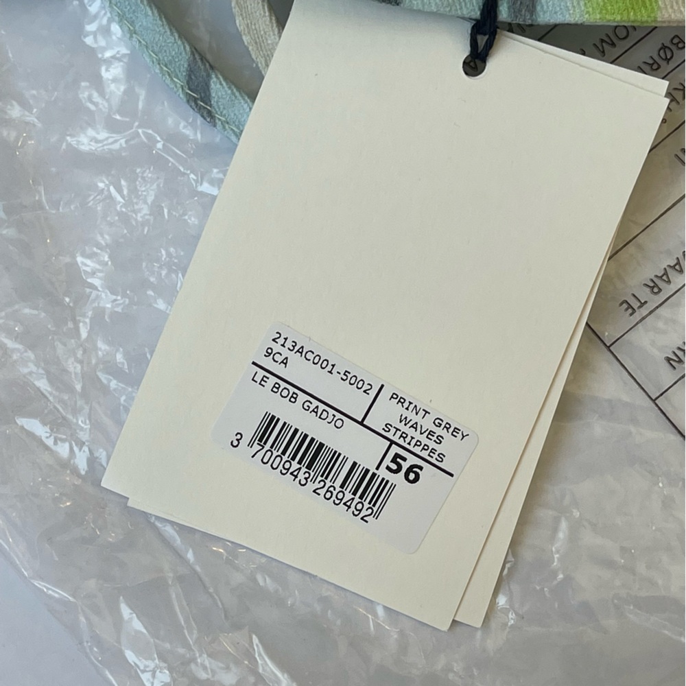 NWT Jacquemus Bucket Hat Le Bob Gadjo Unisex in Blue / Grey Stripe Le Raphia - Picture 14 of 16